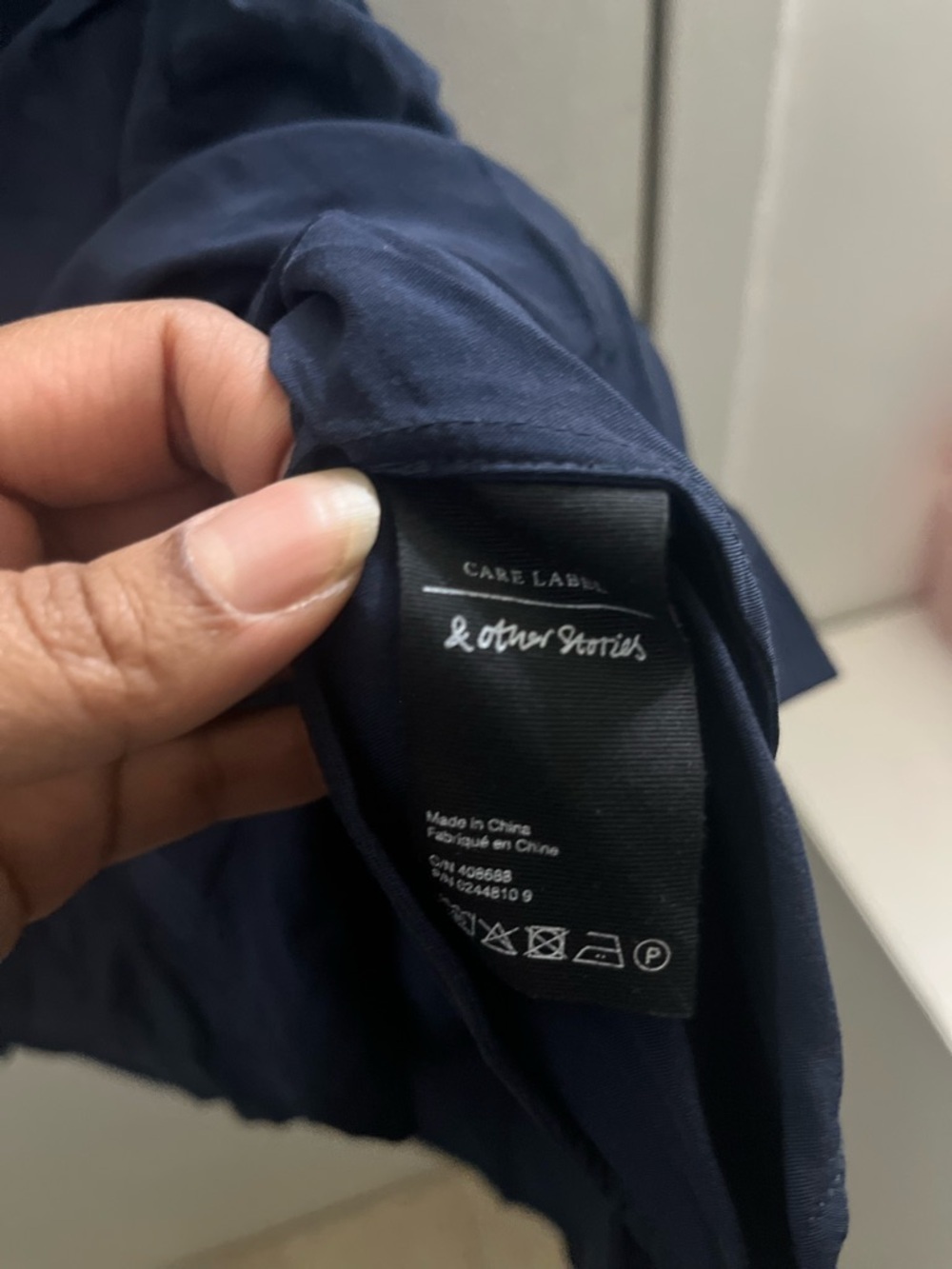 & Other Stories Dark Navy Short-Sleeve Button-Down Shirt - Picture 5 of 5